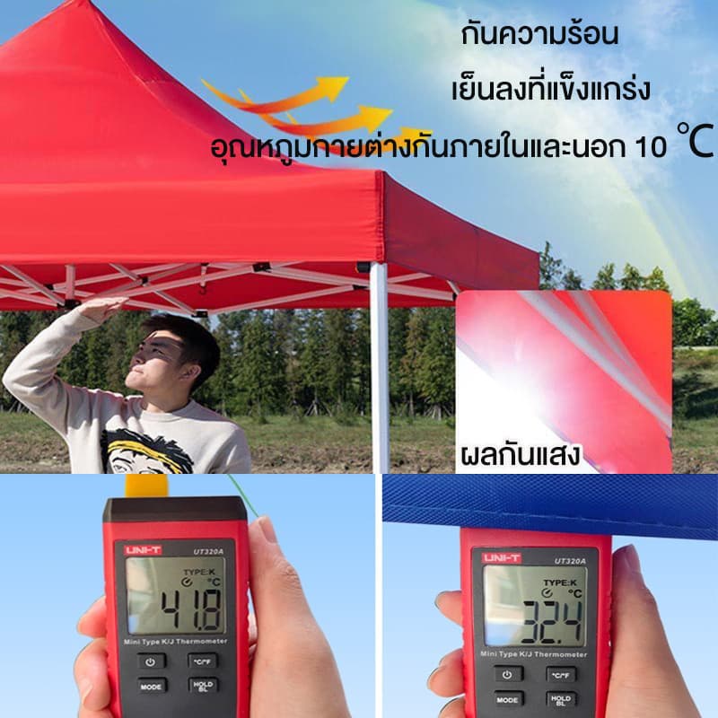 Joy เต้นท์ขายของ เต็นท์พับได้ เต็นท์ 2x2 3x3 3x6 ผ้าเต้นท์ เต๊นท์สนาม เต๊นจอดรถยนต์ กันสาดกลางแจ้ง รูปที่ 2