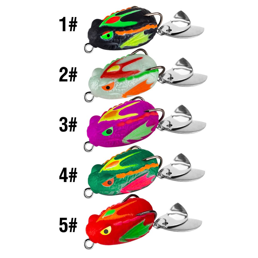 สีสัน Joker Frog Lure 3 ซม./4g เหยื่อพลาสติกอ่อน Dual Bright Sequins และตะขอคู่ประดิษฐ์ Ray กบ Lure น้ําด้านบนสําหรับ Bass Snakehead รูปที่ 8