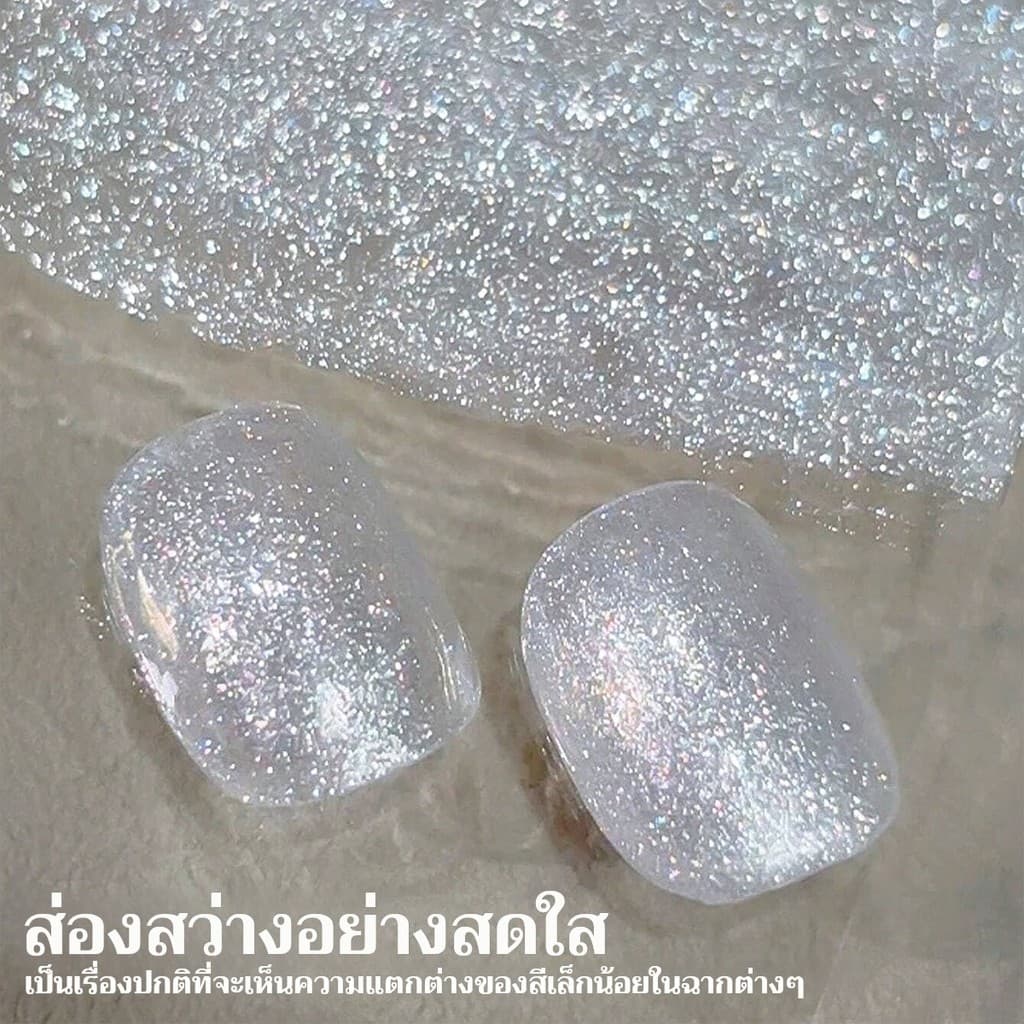 MORDDA ยาทาเล็บเจลกลิตเตอร์สีเงินยอดนิยมใหม่ เงางามเป็นพิเศษ เหมาะสำหรับร้านทำเล็บและงาน DIY รูปที่ 5