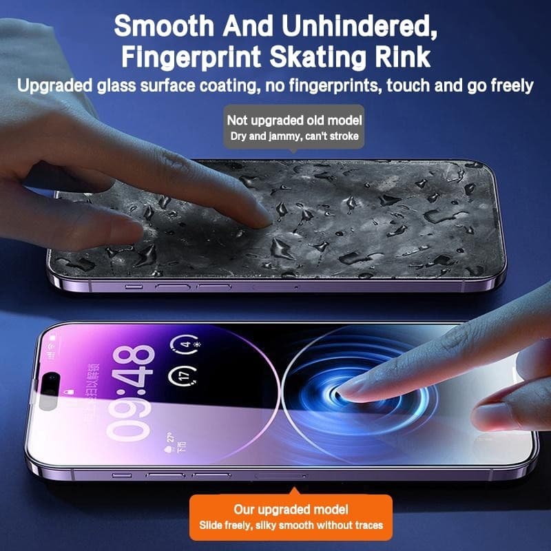 ทำความสะอาดฝุ่นโดยอัตโนมัติ ฟิล์มกระจก iphone สำหรับ17 16 11 15 14promax ติดง่าย แบบเต็มจอ HD 13/12/15plus/8/7plus/XR รูปที่ 3