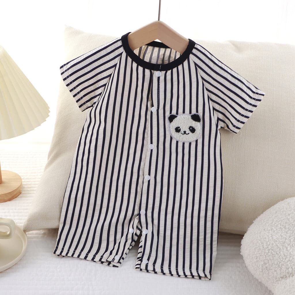 ฤดูร้อนสไตล์ใหม่เสื้อสเวตเตอร์ถักทารกแรกเกิด Romper การ์ตูน Folio Jumpsuit คอกลม Romper รูปที่ 3