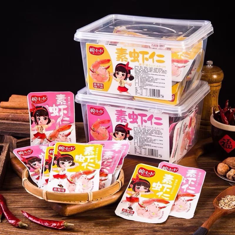 กุ้งกรุบ เห็ดเข็มทอง ปรุงรส แพคเกจ กระปุกใส 50ซอง รสเผ็ด รสหมาล่า อร่อย แซ่บ พร้อมทาน รูปที่ 1