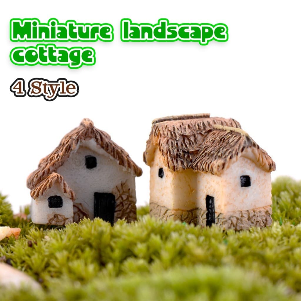 4ชิ้น โมเดลบ้านจิ๋ว เรซิ่น เครื่องประดับสวนบอนไซ ตกแต่งสวน DIY ขนาดเล็ก รูปที่ 4