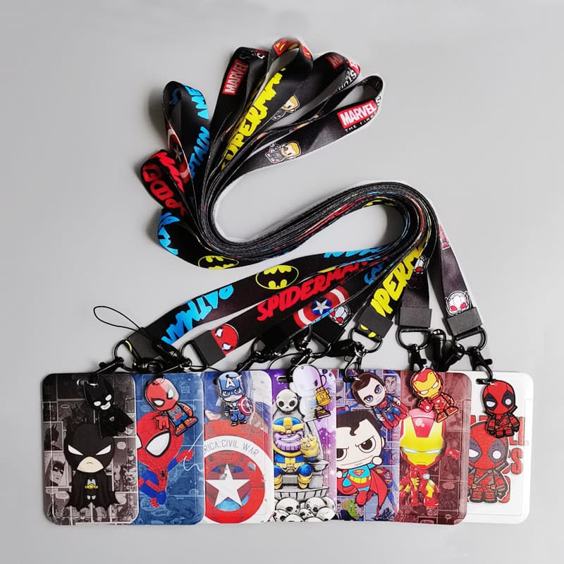 อะนิเมะ GUNDAM Work Card Holder Lanyar กัปตันอเมริกา Batman Superman Lanyard แขวน Drop ของขวัญ รูปที่ 1