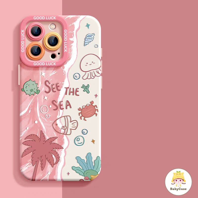 เคสไอโฟน13 สำหรับ iPhone 11 15 13 16 12 14 Pro Max 8 7 14 16 15 Plus XR XS X Max SE 2020 สร้อยข้อมือปลาทะเลสดใหม่แฟชั่น รูปที่ 4