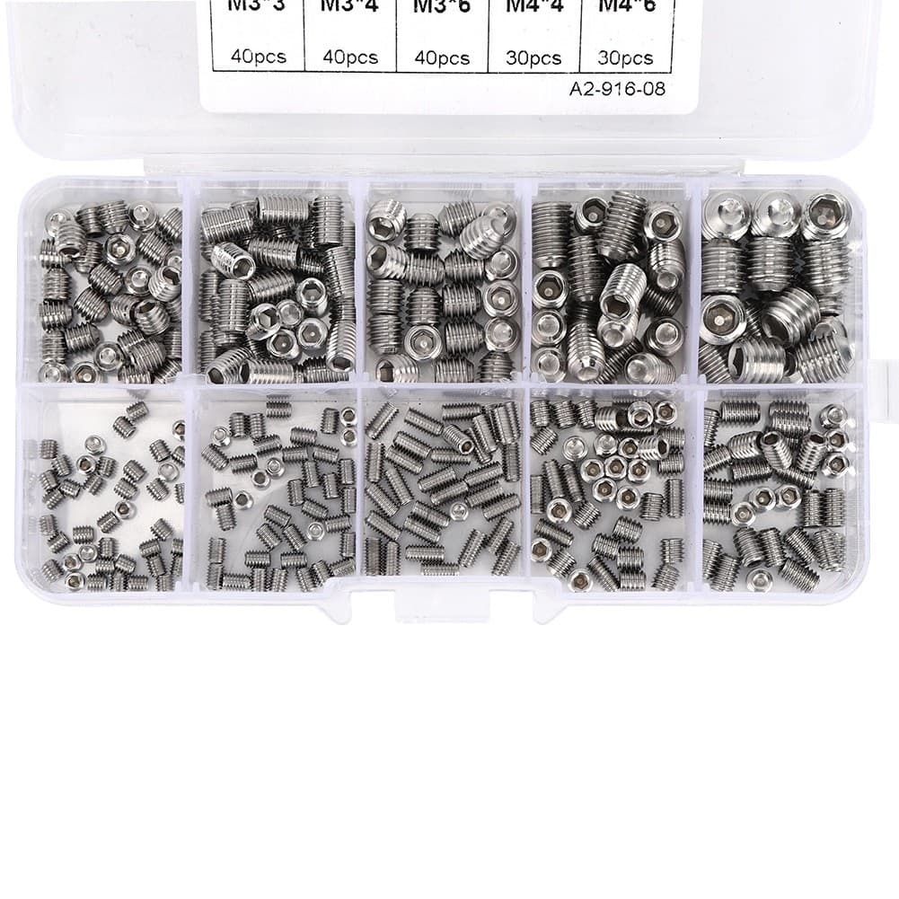 300 ชิ้นชุดชุด M3/M4 M5 M6 M8 Hex Socket Grub สกรู รูปที่ 8