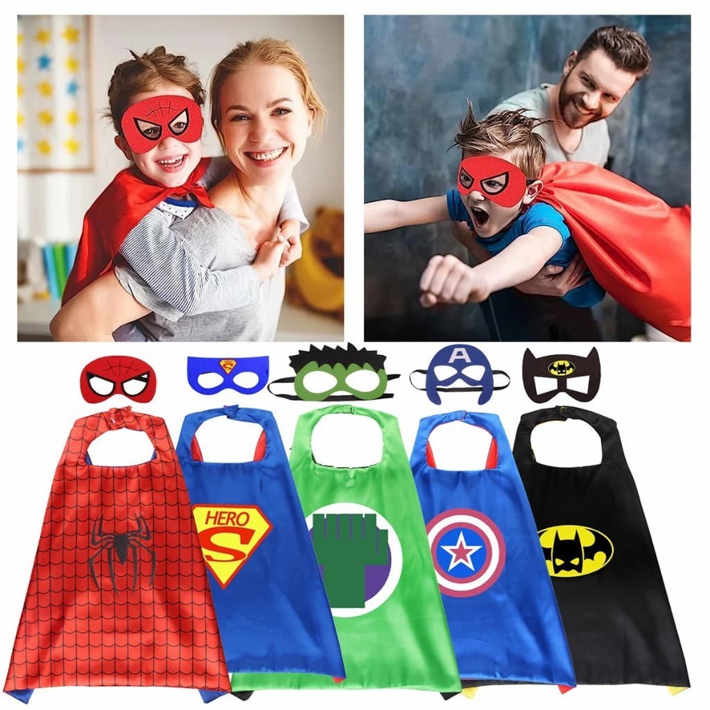เสื้อคลุม superhero ชุดคอสเพลย์ฮีโร่สำหรับเด็ก 70*70ซม.แถมหน้ากาก ผ้าคลุมไหล่ รูปที่ 6