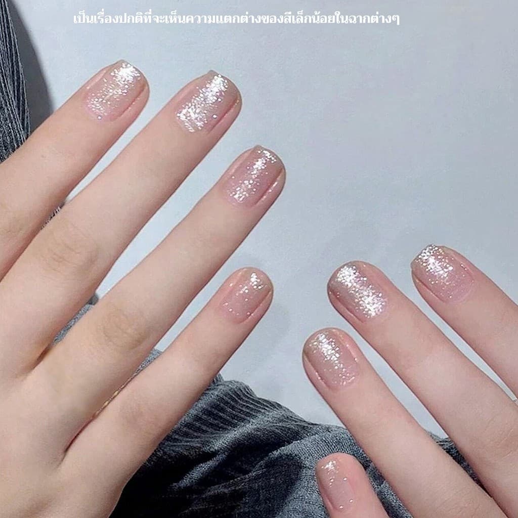 MORDDA ยาทาเล็บเจลกลิตเตอร์สีเงินยอดนิยมใหม่ เงางามเป็นพิเศษ เหมาะสำหรับร้านทำเล็บและงาน DIY รูปที่ 6