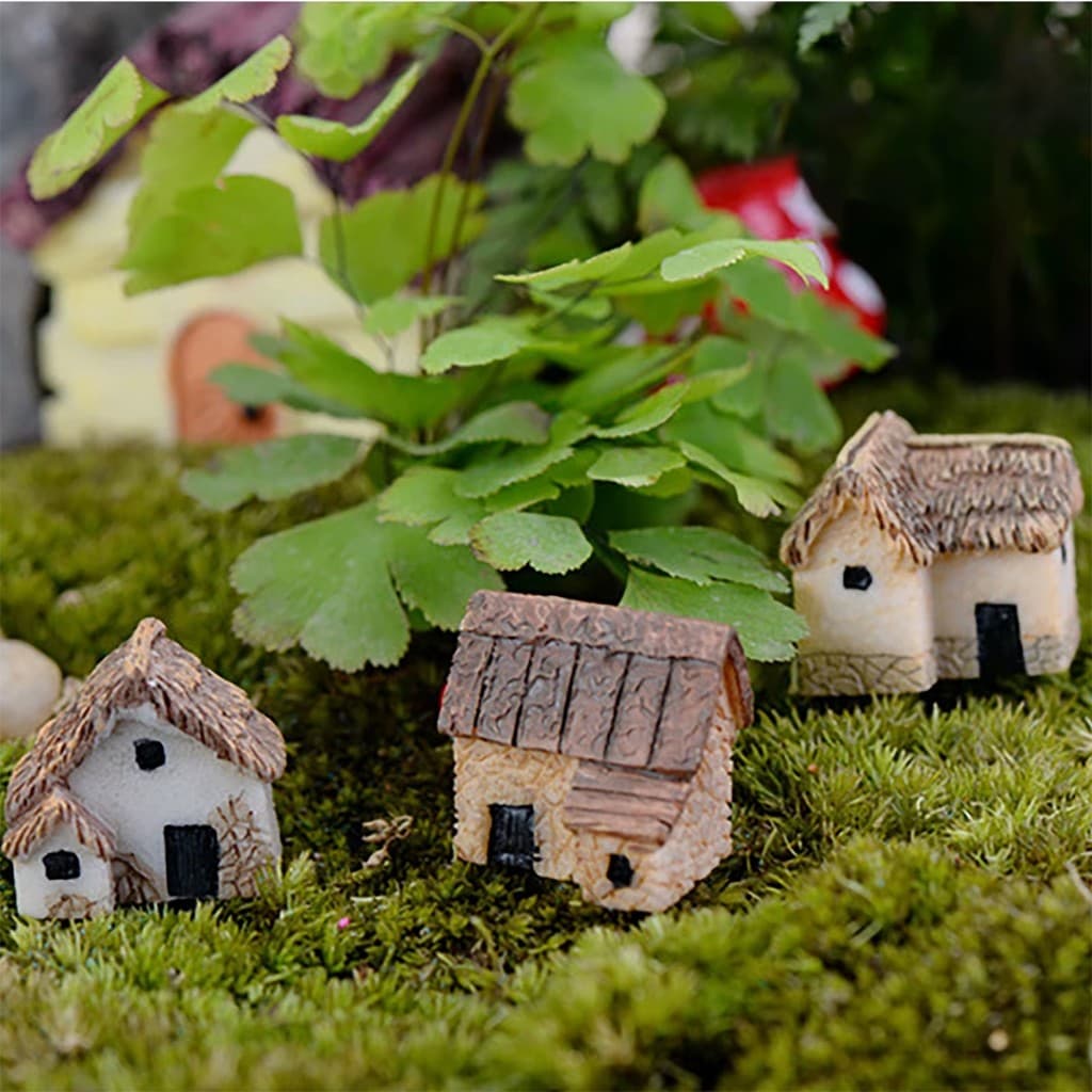4ชิ้น โมเดลบ้านจิ๋ว เรซิ่น เครื่องประดับสวนบอนไซ ตกแต่งสวน DIY ขนาดเล็ก รูปที่ 9