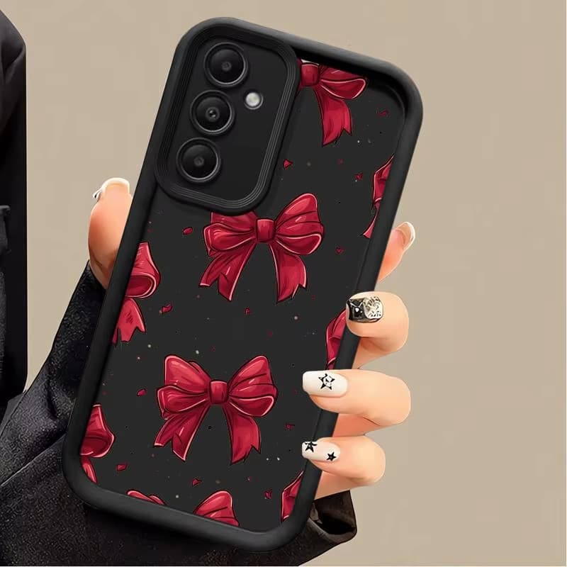 เคส For Samsung A06 A16 A54 A55 A05 A05S A15 A35 A53 A52 A12 A56 A32 A13 A14 A36 A26 เคสซิลิโคนอ่อนนุ่ม ลายโบว์สีชมพู รูปที่ 4