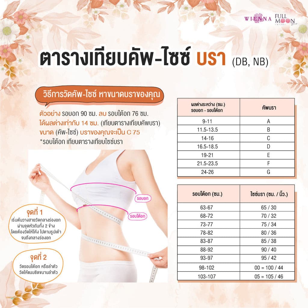 Full Moon Bra เสื้อในมีโครง สาวคัพใหญ่ เต้าโมล ตัวเรียบ สีสันสดใส่ น่ารัก กระชับทรงสวย NB41461 NB41462 รูปที่ 9