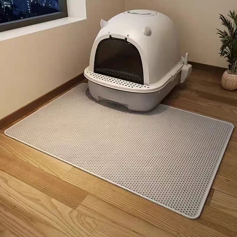 120*70CMแผ่นดักทรายแมว 2 ชั้น EVAพรม 2 ชั้น ช่วยดัก ทรายแมว ที่ติดตามเท้า Cat Litter Mat พรมดักทรายแมว ทรายแมว รูปที่ 1