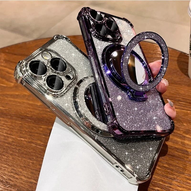 เคส Redmi A5 POCO C71 ใหม่Gradient Glitterปลอกพร้อมกระจกแต่งหน้าที่วางขาตั้งแม่เหล็กXiaomi POCO C71 Redmi A 5 เลนส์ป้องกันพร้อมวงเล็บเชือกเส้นเล็กฝาครอบโทรศัพท์กันกระแทก รูปที่ 3