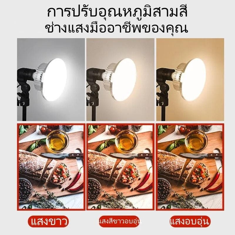 85/300W LED Bulb Softbox Studio light Photography Lighting ไฟสตูดิโอ ไฟไลฟ์สด ไฟถ่ายรูป ไฟต่อเนื่อง รูปที่ 7