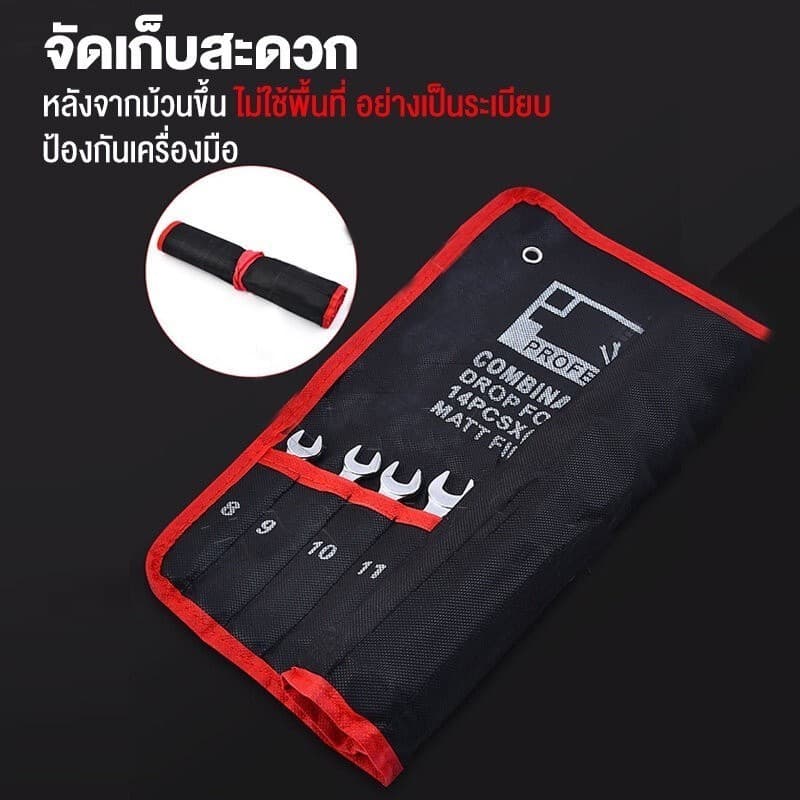 ชุดประแจ 8 PCS เบอร์ 8-24 มิล ทำจากเหล็กโครมวานาเดียม ประแจรวม เบอร์ใหญ่ ชุดประแจรวม ประแจปอนด์ รูปที่ 2