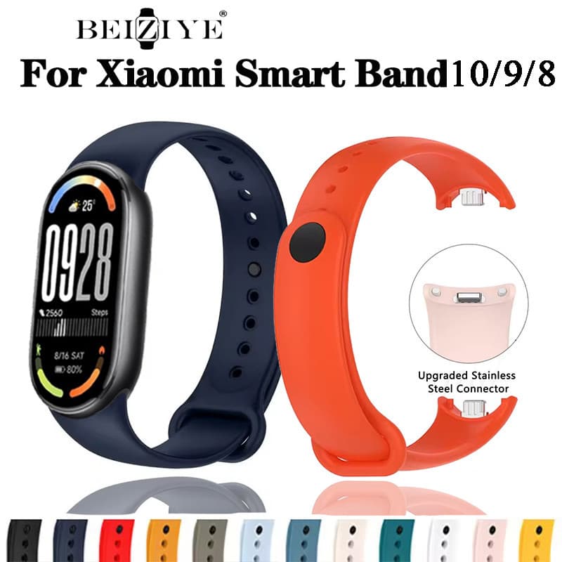 สายซิลิโคนสําหรับ Xiaomi Mi band 10/9 กีฬาเข็มขัดเปลี่ยนสร้อยข้อมือกันน้ํา Xiaomi Smart Mi Band 10 9 สายนาฬิกาอุปกรณ์เสริม รูปที่ 1