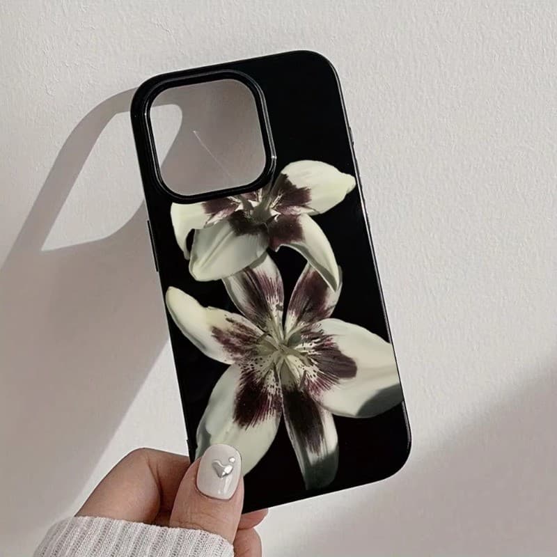 สําหรับiPhone 11 16 15 Pro Max 16e 14 11 12 13 15 Pro XR XS Max X 7 8 Plus SE2022 Retro Lilyดอกไม้รูปแบบนุ่มTPUกันกระแทก รูปที่ 5