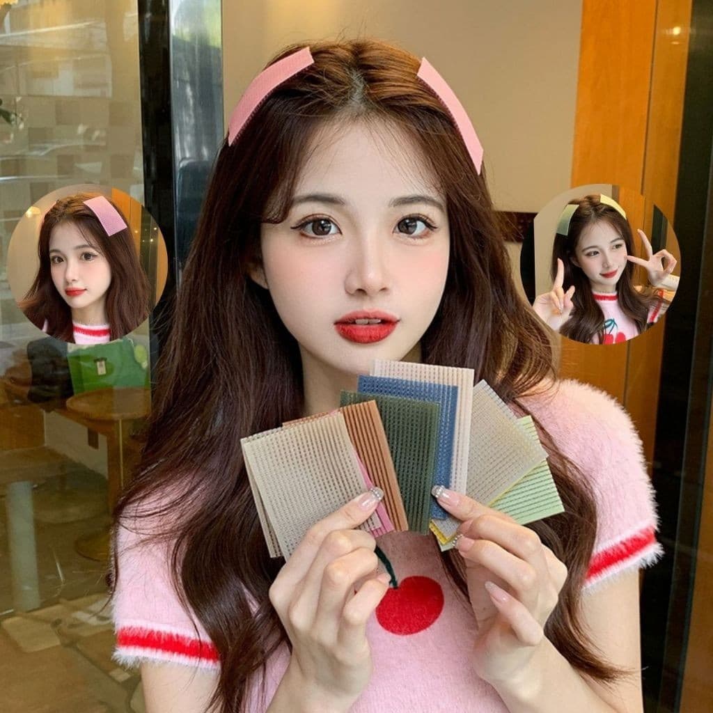 แผ่นแปะผม เก็บผม แผ่นเก็บไรผม แผ่นแปะผมตีนตุ๊กแก ที่แปะผม กิ๊บติดผม ติดเก็บลูกผม ยางรัดผม รูปที่ 7