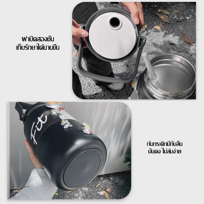 กระติกน้ำยักต์ ขวดน้ำเก็บอุณหภูมิ 4000ML กระติกน้ำเก็บอุณหภูมิ กระติกน้ำเก็บความเย็น เก็บความเย็นได้น LEKE Bottl รูปที่ 7