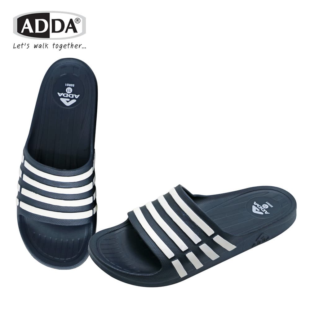 ADDA 55R01 แท้! รองเท้าแตะชาย แบบสวม แถบ 5 ขีด พื้นเย็บสำเร็จ ทนทาน กาวไม่หลุด ! รูปที่ 7