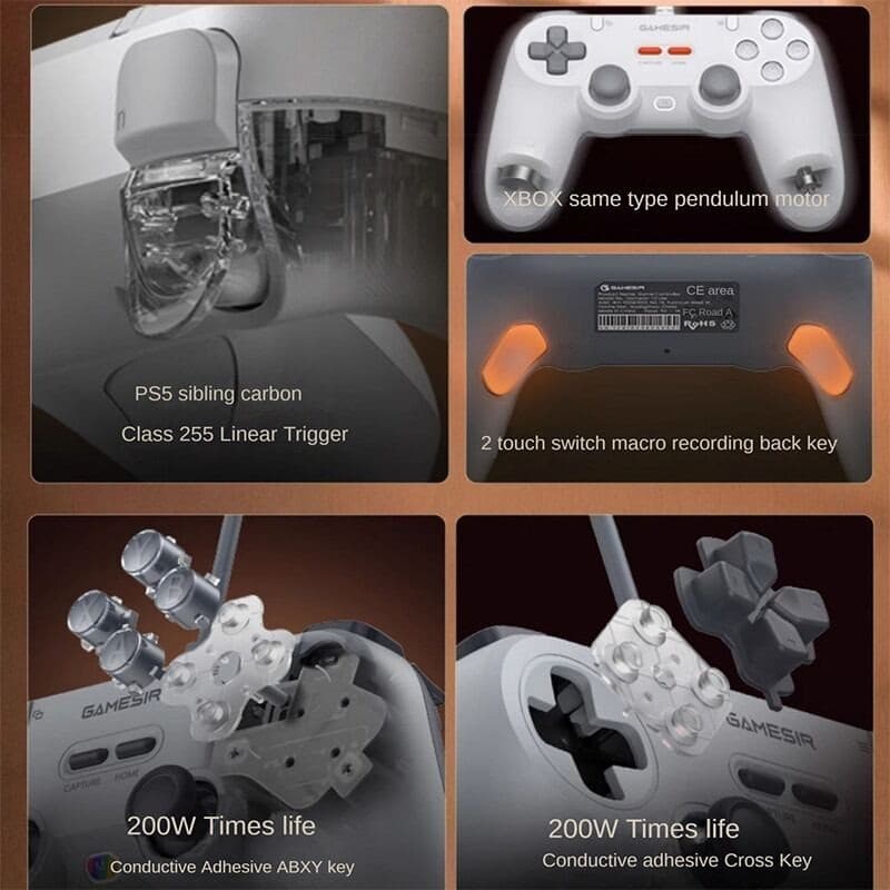 GameSir T3 Lite Wired Controlle 1000Hz Polleling Rate, Hall Effect จอยสติ๊กและ 2 ปุ่ม, การสั่นสะเทือนคู่, Turbo, PC Controller สําหรับ Steam/Android/iOS/Switch รูปที่ 2