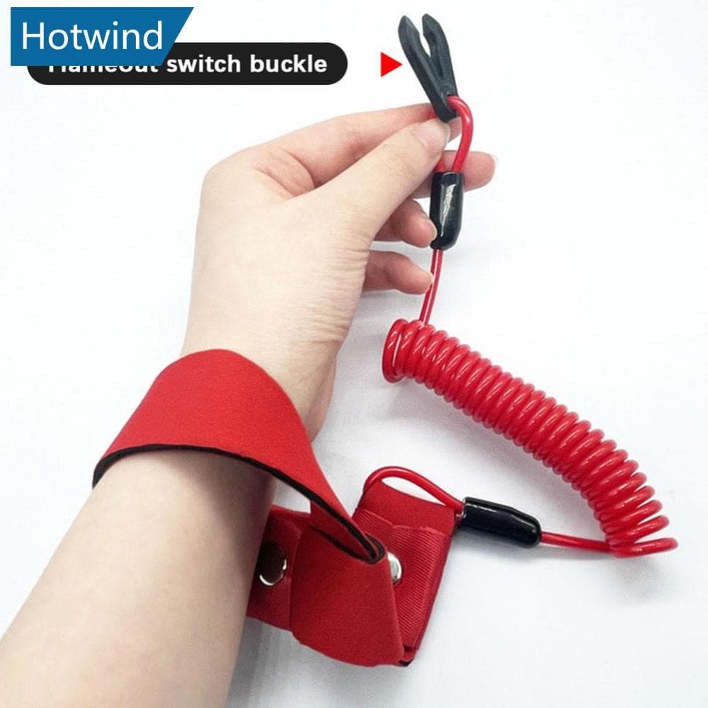 HW Universal Marine เรือนอกเครื่องยนต์มอเตอร์ Lanyard หยุดสวิทช์สำหรับ YAMAHA Jet Ski Key เชือกลอยข้อมือ B4P2 รูปที่ 1