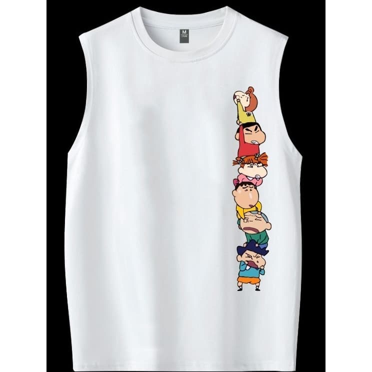 NEW เสื้อยืดแขนกุด ลายชินจังเกาะคอกัน OP-1144 รูปที่ 1