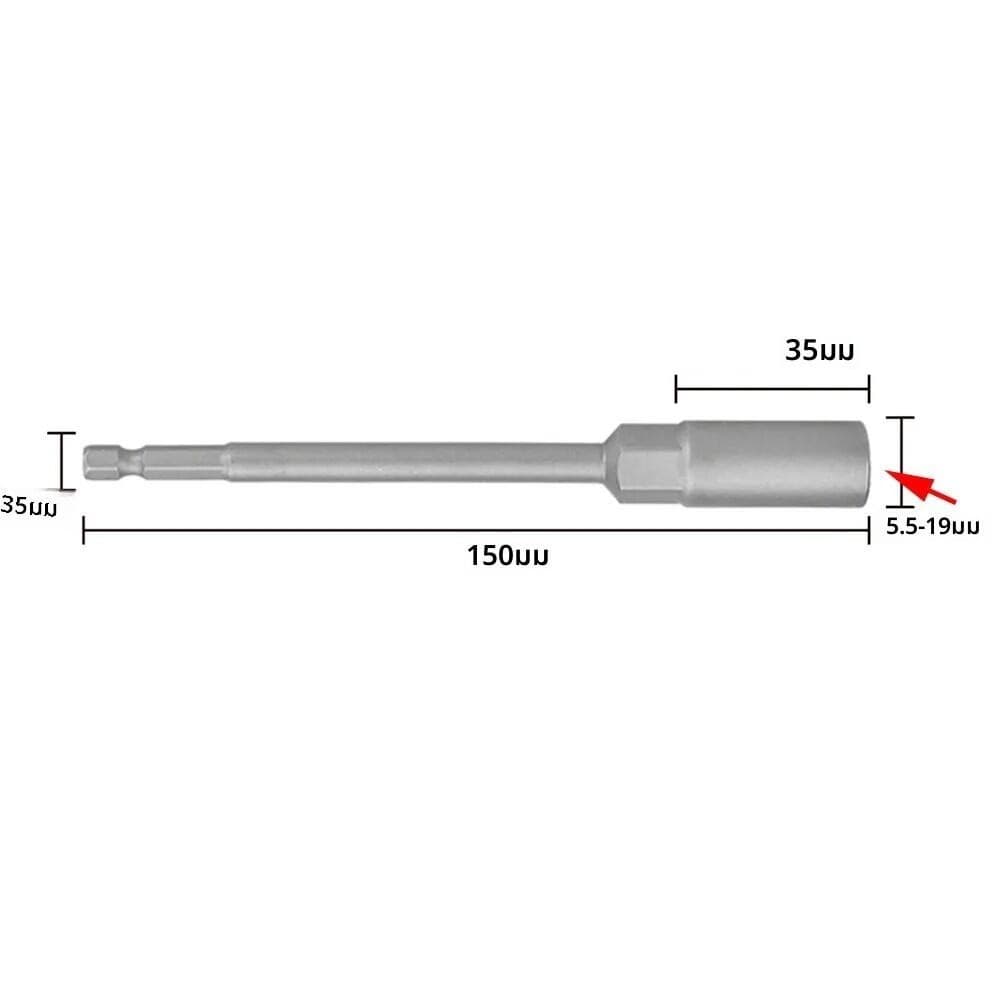 8-14 มม.ยาวไฟฟ้าเจาะ SOCKET HEAD Bolt NUT DRIVER Bit Impact เจาะ Bits อะแดปเตอร์ซ็อกเก็ตประแจ EXTENSION Bar 150 มม. รูปที่ 7