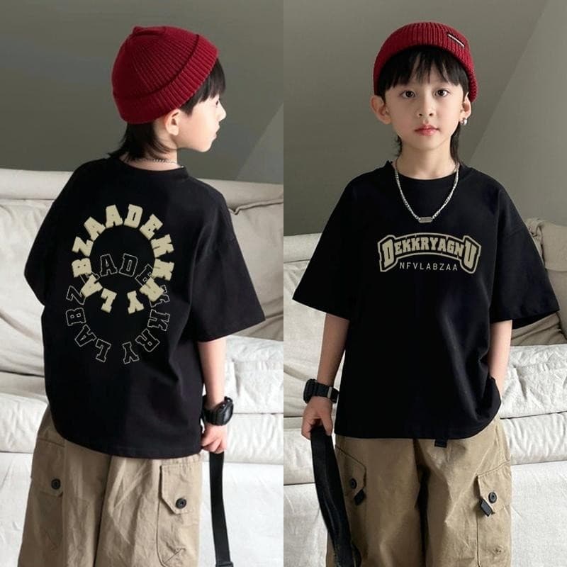 2026 COD เสื้อยืดเด็ก พิมพ์ลายการ์ตูนน่ารัก เสื้อยืดคอกลม เหมาะสำหรับเด็กอายุ 6-13 ปี Cotton 100 % K036 รูปที่ 1