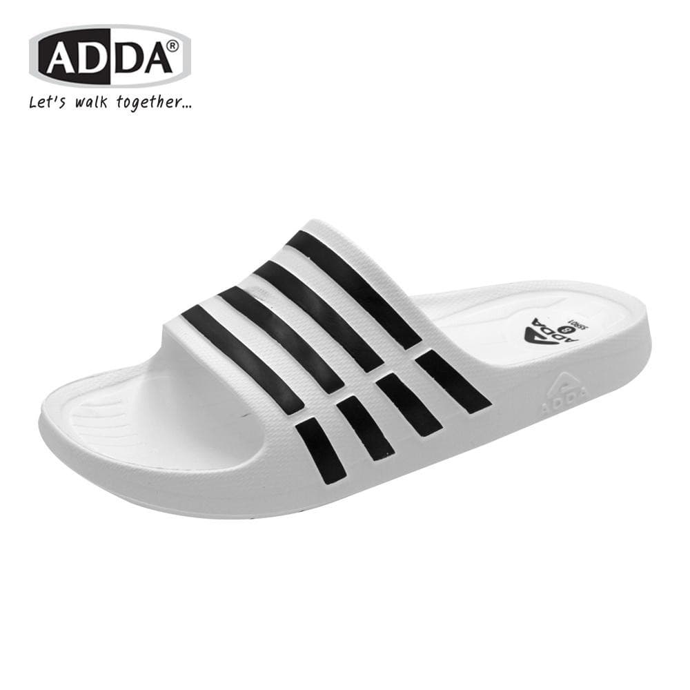 ADDA 55R01 แท้! รองเท้าแตะชาย แบบสวม แถบ 5 ขีด พื้นเย็บสำเร็จ ทนทาน กาวไม่หลุด ! รูปที่ 3