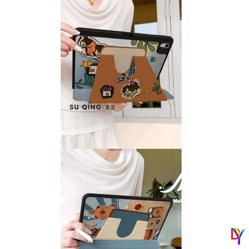 เคส iPad หมุนได้ 360 องศาสําหรับ iPad11 2025 Pro11 air6/5/4 10.9 10.5 10th 2022 gen7gen8gen9 10.2 นิ้ว Mini6/7 น่ารัก Kapibala ฝาครอบป้องกันพร้อมช่องเสียบปากกา รูปที่ 8