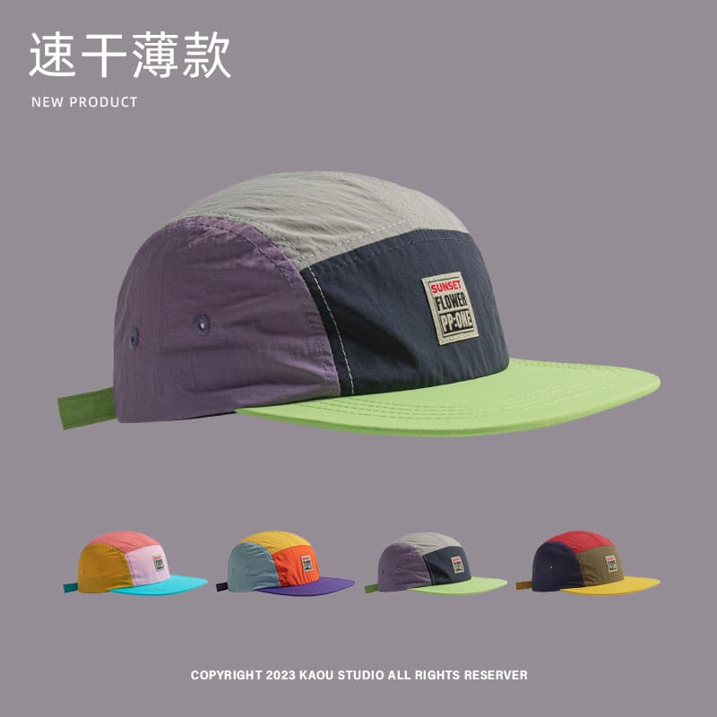 American Quick Drying Thin Baseball Cap unisex Summer Hip-hop Flat Brim Baseball Cap รูปที่ 3