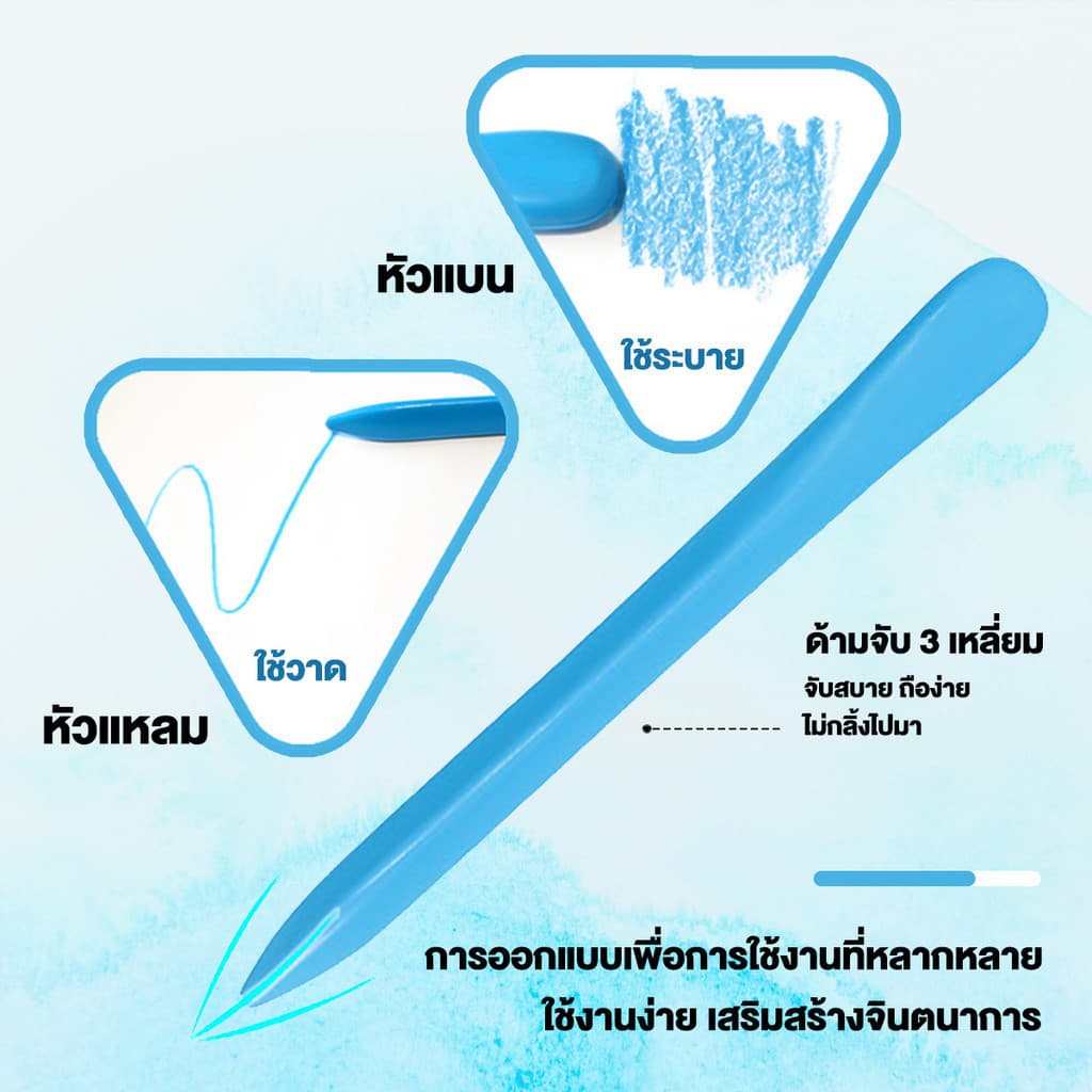 สีเทีย ดินสอสี สีเทียนปลอดสารพิษ สีเทียนเด็กปลอดสารพิษ Silky Crayons ของเล่นระบายสีเด็กเสริมพัฒนาการ สีเทียนวาดรูป ภาพวาดปลอดภัย สีเทียน จัมโบ้ใหญ่ ล้างทําความสะอาดได้ ไม่สกปรก มือ รูปที่ 3