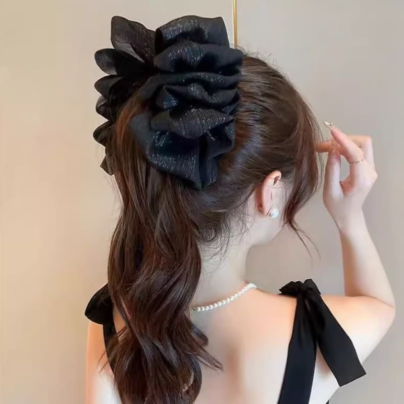 ผู้หญิง Bling สูงผูกผมหางม้าคลิปผมกล้วย Hairpin เกาหลี Headwear รูปที่ 8
