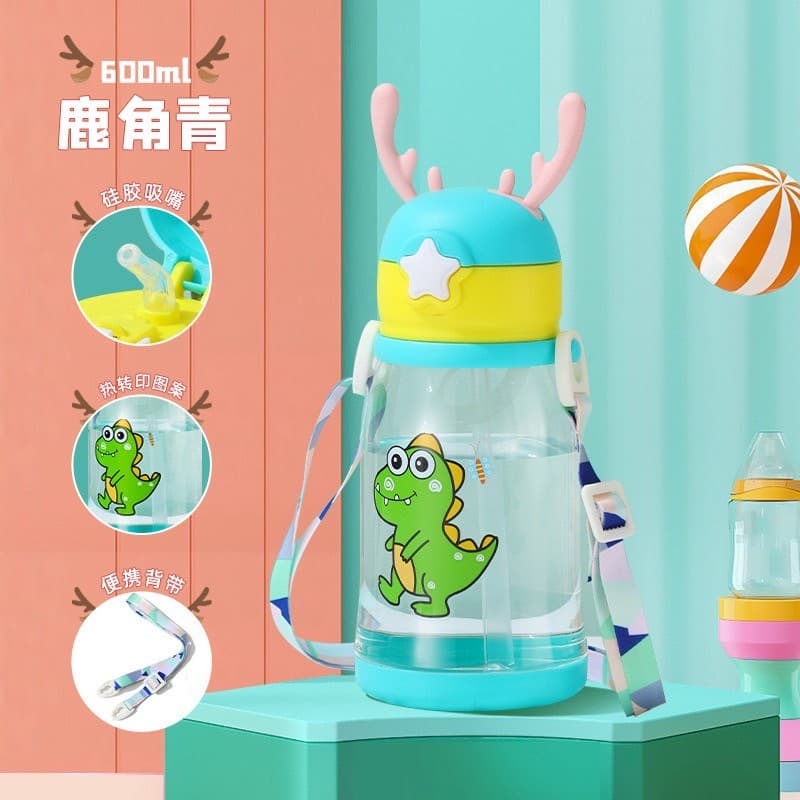 สินค้า ขวดน้ำ กระติกน้ำ กระบอกน้ำเด็ก กระติกน้ำเด็กลายการ์ตูน ขวดน้ำเด็กลายน่ารักๆ แบบหลอดดูด มีสายสะพาย รูปที่ 4