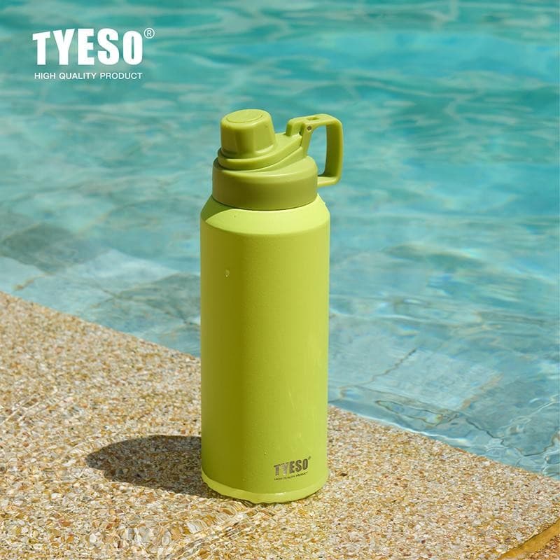 TYESO ใหม่! หลอดซิลิโคน ถอดล้างได้ ขวดน้ำสแตนเลส 304 ขนาด 750-900-1200-1500 ML เก็บอุณหภูมิร้อน-เย็น รูปที่ 3