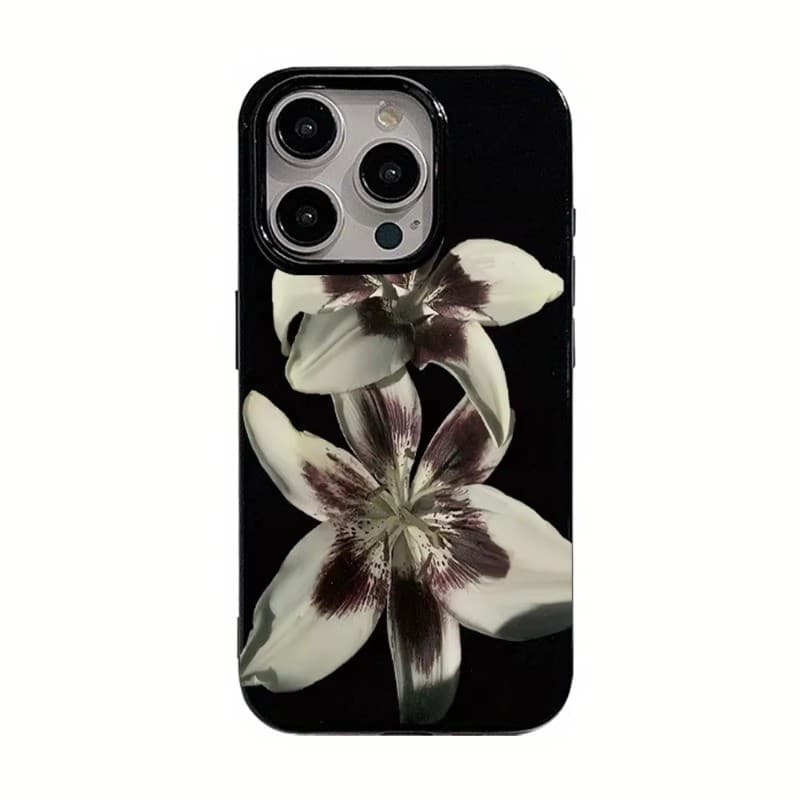 สําหรับiPhone 11 16 15 Pro Max 16e 14 11 12 13 15 Pro XR XS Max X 7 8 Plus SE2022 Retro Lilyดอกไม้รูปแบบนุ่มTPUกันกระแทก รูปที่ 6