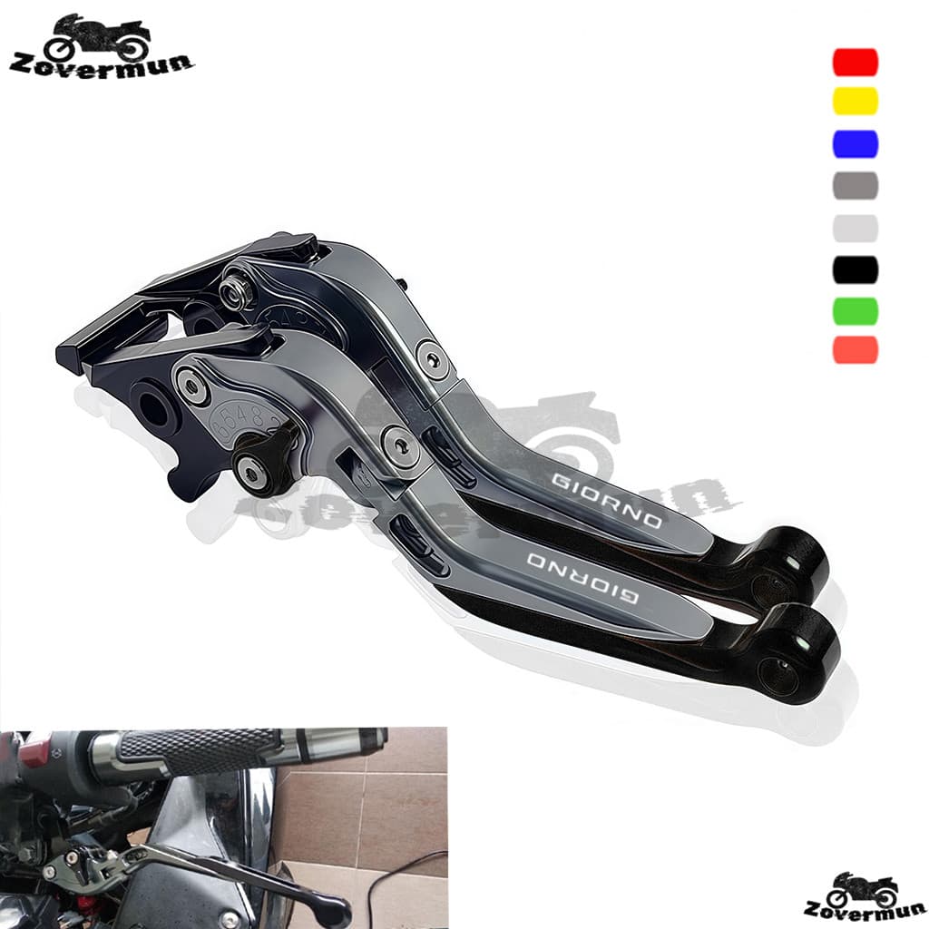 สำหรับ Honda GIORNO+125 ABS/CBS มอเตอร์ไซค์ ปรับแต่ง CNC อลูมิเนียม 6 ระดับ ปรับได้ คันเบรกและคลัทช์แบบพับได้ คันเบรกและคลัทช์แบบยืดหดได้ รูปที่ 1