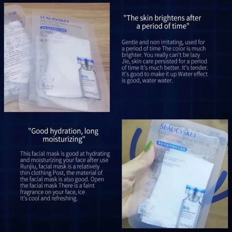 มาร์คแผ่นเซรั่มเปปไทด์โอลิโกหน้าฉ่ำ หน้าเงา ผิวหน้านุ่มชุ่มชื่น OLIGOPEPTIDE มาส์กเปปไทด์สูตรพรีเมี่ยม รูปที่ 5