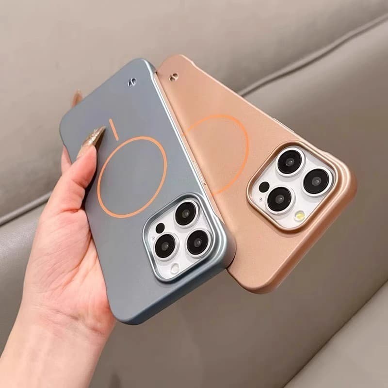 หรูหราไม่มีขอบ Matte เคสโทรศัพท์สําหรับ iPhone 11 12 13 14 15 16 Pro Max แม่เหล็ก Ultrathin กันชนกรณีฝาครอบ รูปที่ 6