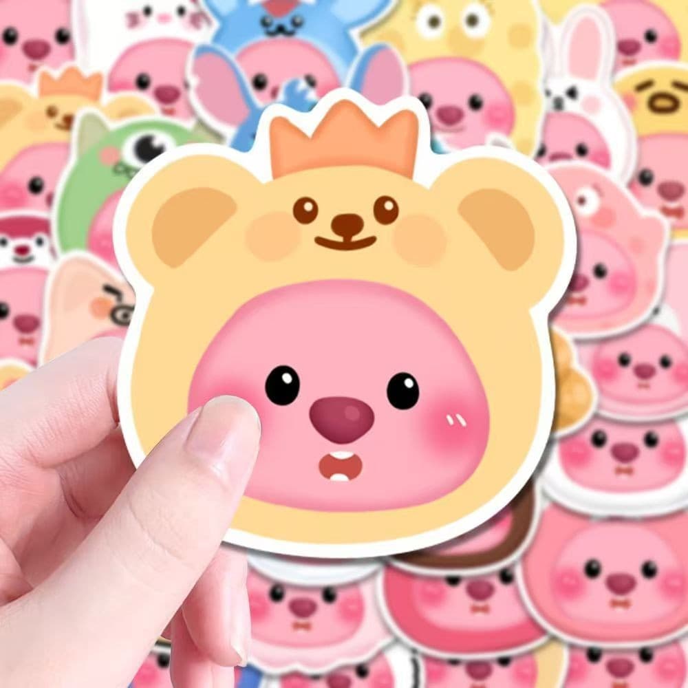 จัดส่งจากประเทศไทย 200แผ่น บีเวอร์ น่ารักอิโมติคอนแพ็คสติ๊กเกอร์โน๊ตบุ๊คถ้วยน้ําสติกเกอร์โทรศัพท์มือถือ รูปที่ 2