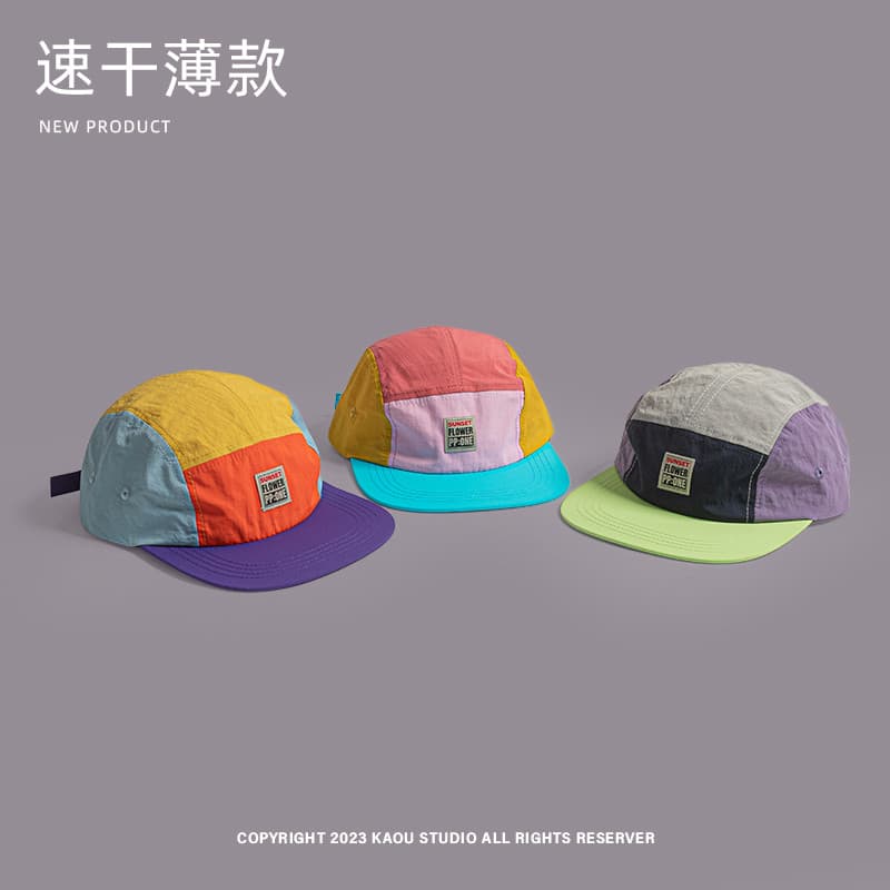 American Quick Drying Thin Baseball Cap unisex Summer Hip-hop Flat Brim Baseball Cap รูปที่ 1