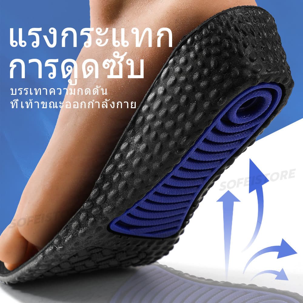 แผ่นรองเท้าสีดำ เพิ่มความสูง นุ่มและสบาย พื้นรองเท้าสำหรับการประชุมและงานสำคัญ 1.5-3.5 ซม. รูปที่ 7