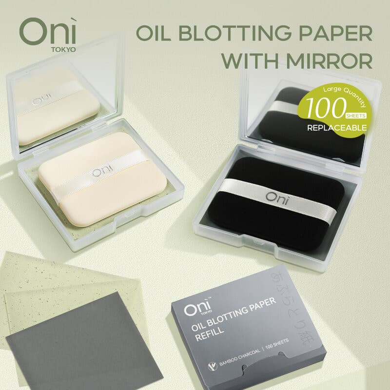 Oni Oil Blotting Paper With Mirror 100 Sheets กระดาษซับมัน 100แผ่น มาพร้อมพัฟและกระจกในตัว. รูปที่ 5