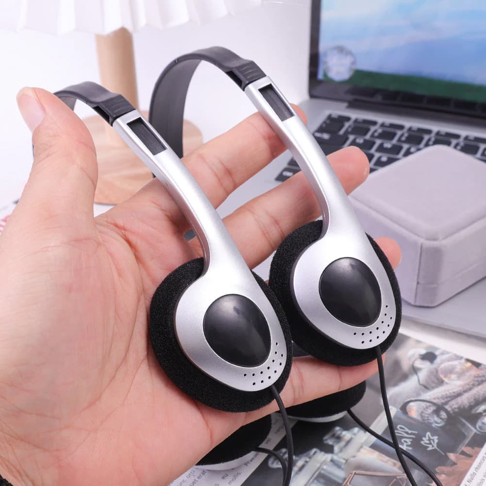 หูฟังวินเทจสายคู่ สไตล์ญี่ปุ่น Y2K สีเงิน-ดำ คลาสสิก พร้อมใช้งานกับ MP3 รูปที่ 9