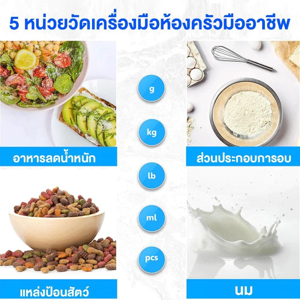ตาชั่ง ชั่งดิจิตอล เครื่องชั่งอาหารพกพา เครื่องชั่งน้ําหนักดิจิทัล 5 กก. 10 กก. ชาร์จได้ กันน้ํา ทศนิยมจุด 0.1 รูปที่ 3