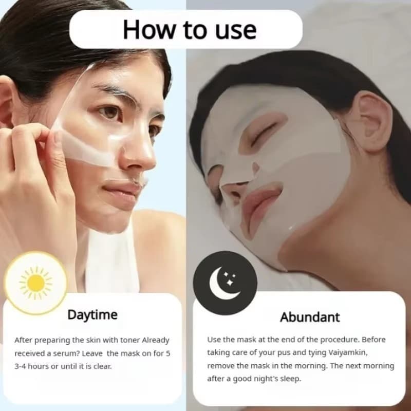 มาส์กหน้าคอลลาเจนลึก - แพทช์มาส์กหน้าต่อต้านริ้วรอย - ให้ความชุ่มชื้น, กระจ่างใส, รูขุมขนหดตัว, การออกแบบแยก รูปที่ 6