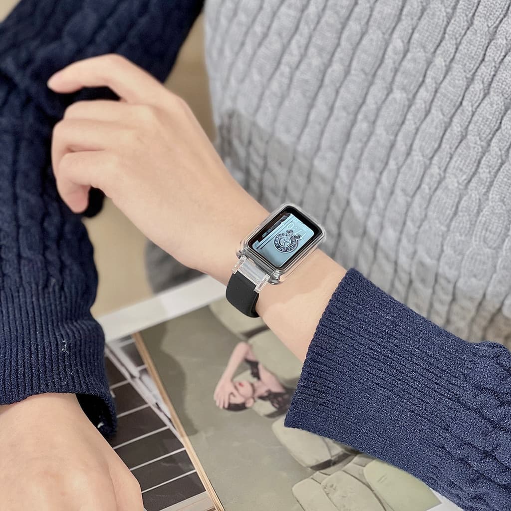 สายซิลิโคนกรณีโปร่งใส for Huawei Band 10 9 8 กรอบแข็งป้องกันปกป้องหน้าจอ สายรัดข้อมือซิลิโคนยางอ่อน for Huawei Band 10 รูปที่ 7