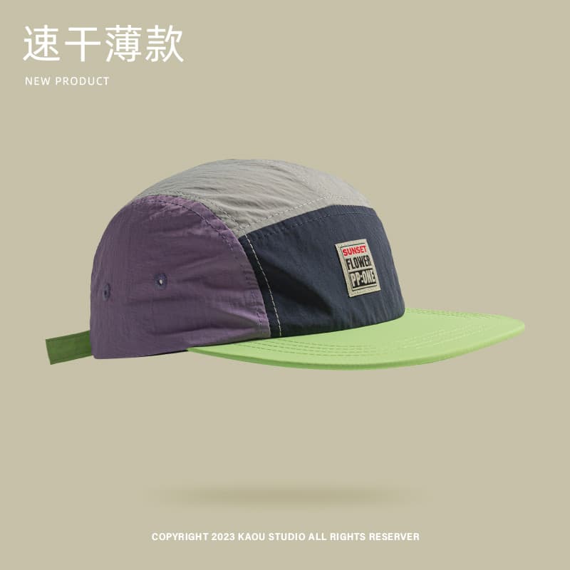 American Quick Drying Thin Baseball Cap unisex Summer Hip-hop Flat Brim Baseball Cap รูปที่ 9
