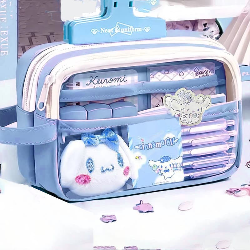 กระเป๋าดินสอใสขนาดใหญ่กันน้ำน่ารักและมีสไตล์ - Kuromi, Cinnamoroll, My Melody และซิปที่ทนทานสำหรับโรงเรียน วัยรุ่น เด็กชายและเด็กหญิง รูปที่ 2